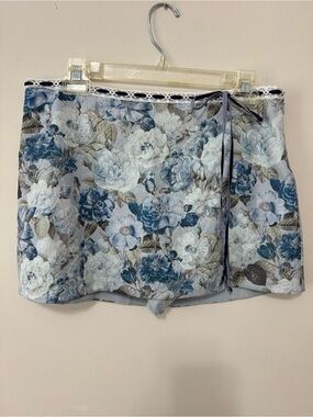 Floral Blue and White Skirt
